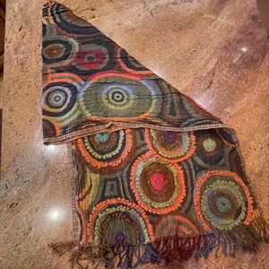 Collectible handmade shawl, cape, scrap in multicolors. One of a kind! Original!
